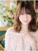 フェザーバングくせ毛風セミディくびれヘアc5志木20代30代40代
