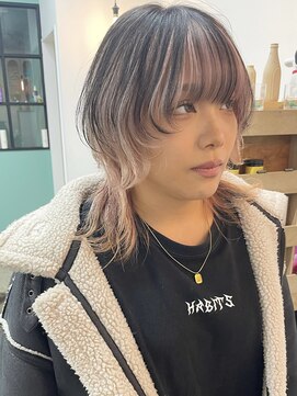 キューズ クラブ(cuz KLUB) 【cuzKLUB】ウルフアンブレラカラーホワイトピンク【池袋】