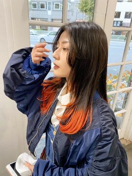 カシェ ナカザキ(CACHE NAKAZAKI) レイヤーカット/エンドカラー/オレンジカラー