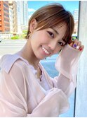 小顔ショートボブハイライトカラー大人ショートカット白髪ぼかし