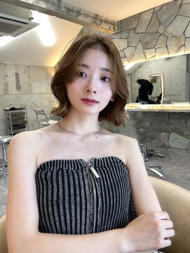 サイン 表参道(SIGN) 韓国ヘアーハッシュカットレイヤーカットグレージュブリーチ無し