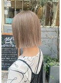顎ラインボブ ミルクティーベージュ ブリーチ 横浜