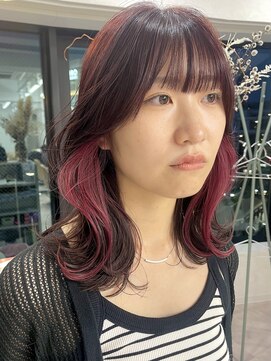 ツキ 横浜店(tuki) イヤリングカラーピンクインナーカラー