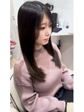 レヴ(Rev) 黒髪ストレートロングレイヤーミディアム髪質改善ストレートヘア