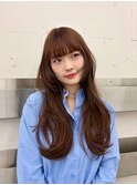 くびれフェイスレイヤーハッシュカットロングへア20代30代
