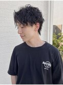 センターパートウルフ　ツイストスパイラル