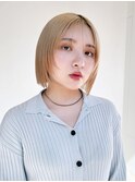 ボブブリーチハイトーンホワイトベージュミルクティー_F20427