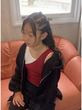 ガールズダンスヘア/コーンロー×ウェーブ