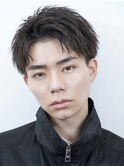 束感ショートアップバング刈り上げツーブロックビジネスヘア渋谷