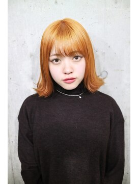 サロンドミルク 原宿(salon de MiLK) 【salon de MiLK 原宿】ケアブリーチ外ハネ×ウェットボブ