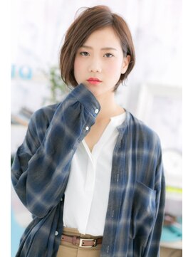 ミック ヘアアンドメイク アップ 駒込店(miq Hair&Make up) かきあげ前髪&前下がり…艶カラー大人ボブ