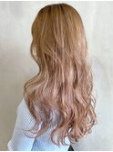 ピンクベージュ_ボブルフクールショート_ba310981