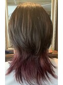 ウルフカット×インナーカラー