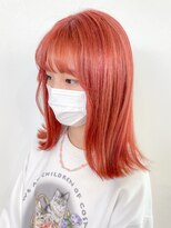 ヒビヲ(HIBIO)&nbsp;ダブルカラーピンクベージュオレンジカラーケアブリーチボブ