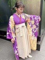 ローラ 祇園四条京阪店(Rola) 【Fー30】紫×ベージュ  四季草花