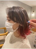 大人ミディアム/20代30代のインナーカラー/前髪レイヤー