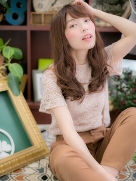 カバーヘア イヴ 戸頭店(COVER HAIR EVE) 斜めバング外国人風カールグラマラスセミディc5戸頭20代30代40代