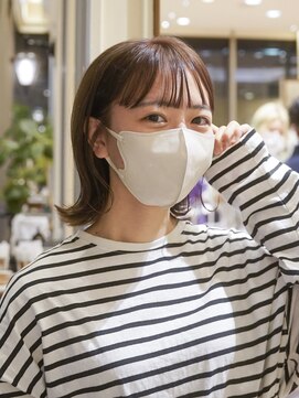 ビュートリアム 梅田(BEAUTRIUM) オン眉/前髪/外ハネボブ/ベージュ/ぱつっとボブ/茶屋町/梅田