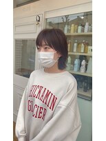 ヘアデザイン ソラ(Sola)&nbsp;抜け感外ハネレイヤー×ツヤ明るめブラウン