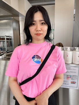 ユイマァル 岡山店(YUIMARL) 切りっぱなしボブ×ブルーブラック