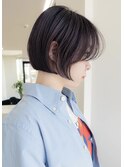ブリーチなしカラーラベンダーグレイ×ミニボブ