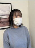 20代30代イヤリングカラーホワイトシルバーカラーボブ