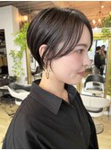 NUDEハンサムショート前髪なしショート大人ショートボブ