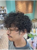 波巻きスパイラルパーマメンズマッシュツイストスパイラルパーマ