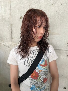 リール(rire) rireイメチェン前髪アンブレラカラーこなれミディウェーブパーマ