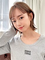 オーバーヘアー 高槻店(over hair)&nbsp;【over hair】外ハネボブ×ケアブリーチ×ミルクティーベージュ