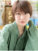 斜めバングミルクティーアッシュ小顔ショートボブh3大宮20代30代