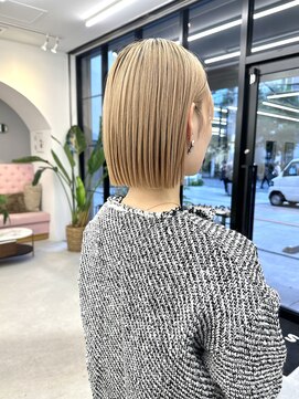 サンド 大阪梅田(sand) @morii_sandボブウルフ/黒髪/ネビージュ/小顔/ワンレン/大阪梅田