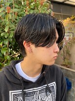 エルマーク 天王寺(L-MARK) センターパートニュアンスパーマ韓国カルマパーマコンマヘア