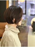 大人ショートボブ＋オーガニックカラー＋生コラーゲンTR