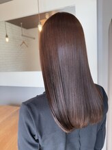 アルベリー ヘアーアンドスパ 浜松上島店(ALBELY hair&spa) 「菊池紳吾」鏡面仕上げ縮毛矯正、コーラルブラウン