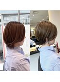 30代40代50代絶壁解消前髪あり小顔前下がりショートボブ ER