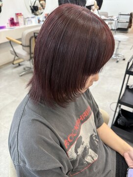 ラビス クローバー(Lovis clover) くびれヘア/アプリコットオレンジ/ハイライトカラー/夏/縮毛矯正