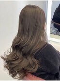 ミルクティーベージュブリーチなしダブルカラーレイヤーカット