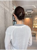 サイドシニヨン/シニヨンヘア/お団子ヘア/ボブヘアアレンジ