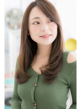 ミック ヘアアンドメイク アップ 駒込店(miq Hair&Make up) アシンメトリーで大人顔…ナチュラルエレガントロング