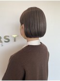 ぱっつんボブ☆ベージュカラー