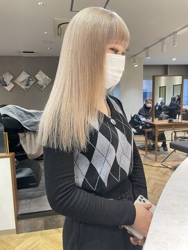 ロンド レア 天神大名店(Lond Le’a) ミルクティーベージュ/ダブルカラー/ケアブリーチ/くびれヘア