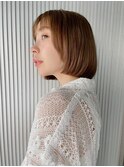 :::ボブ×顔周りレイヤー×ベージュ:::