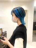 ノブレス(NOBLESSE)&nbsp;マッシュウルフ/アンブレラカラー/アクアブルー