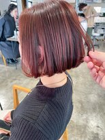 ニュート(Neut )&nbsp;レッドブラウンカラー/ケアブリーチハイライト/前下がりボブ/