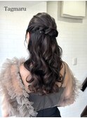 結婚式ヘアセット☆エレガントカールの上品なハーフアップ☆