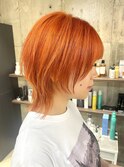 伊藤指名人気スタイル★ショートウルフ×オレンジ