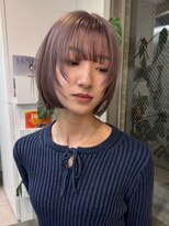 サンク 原宿 表参道(cinq)&nbsp;原宿ブリーチなしダブルカラーピンクベージュミディアムボブ20代