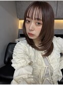 ミディアムレイヤー_マッシュピンクブラウン