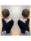 【大人女性のミニボブ】圧倒的透明感カラー"オリーブグレージュ"